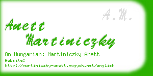anett martiniczky business card